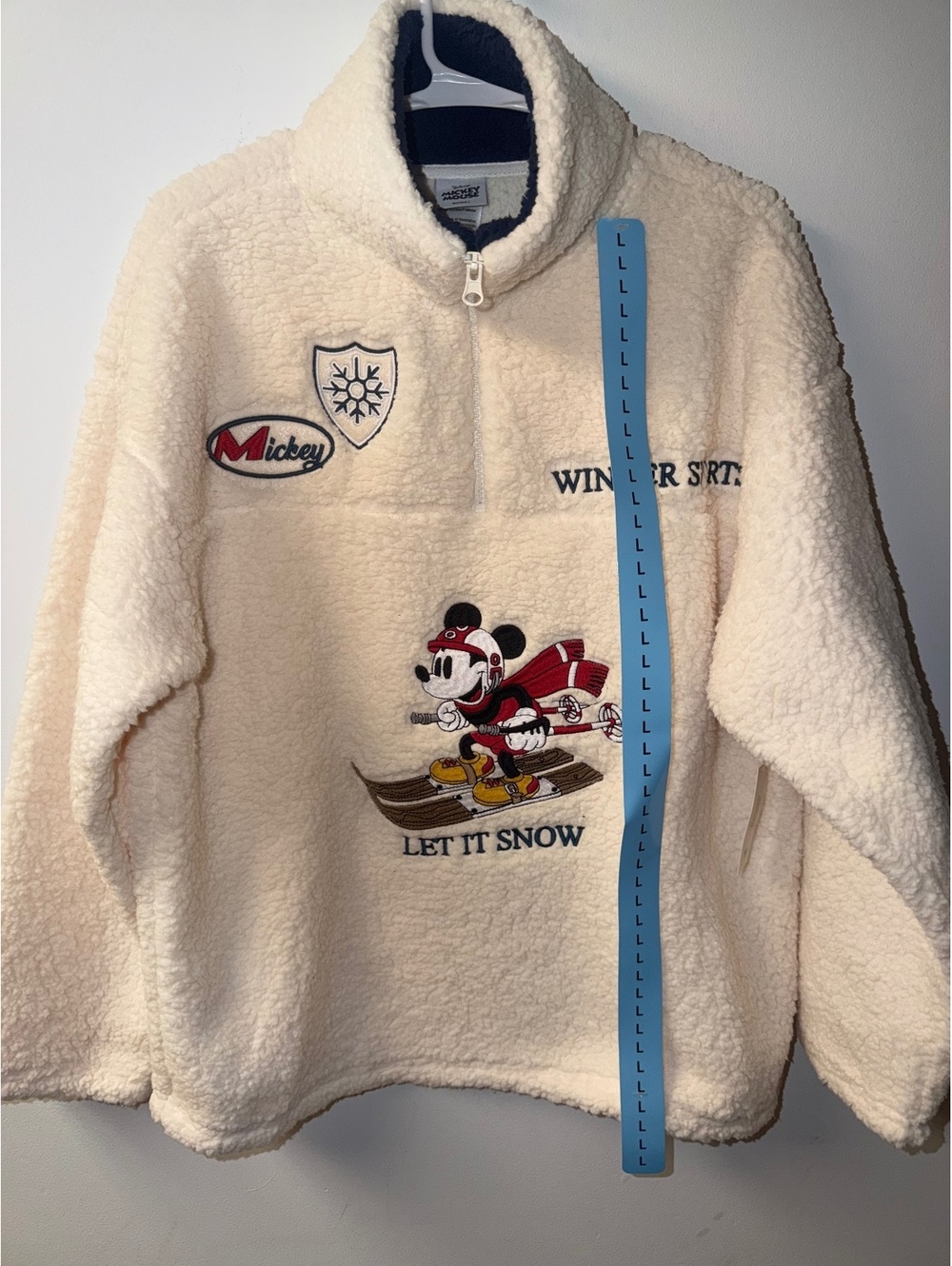 Disney Mickey Mouse Winter Snow Sherpa Quarter Zip Pullover